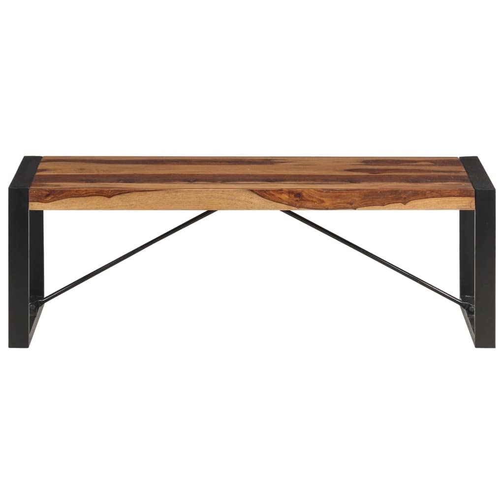 Solid Sheesham Wood Coffee Table with Steel Legs A642314