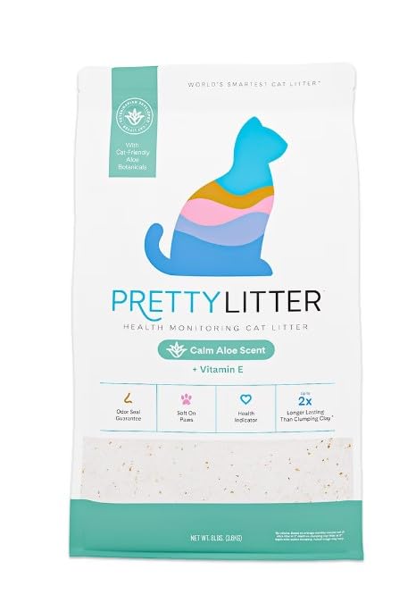 Cat Litter, Calm Aloe Scent with Vitamin E, Non-Clumping Silica Crystals, 8 lbs. T441