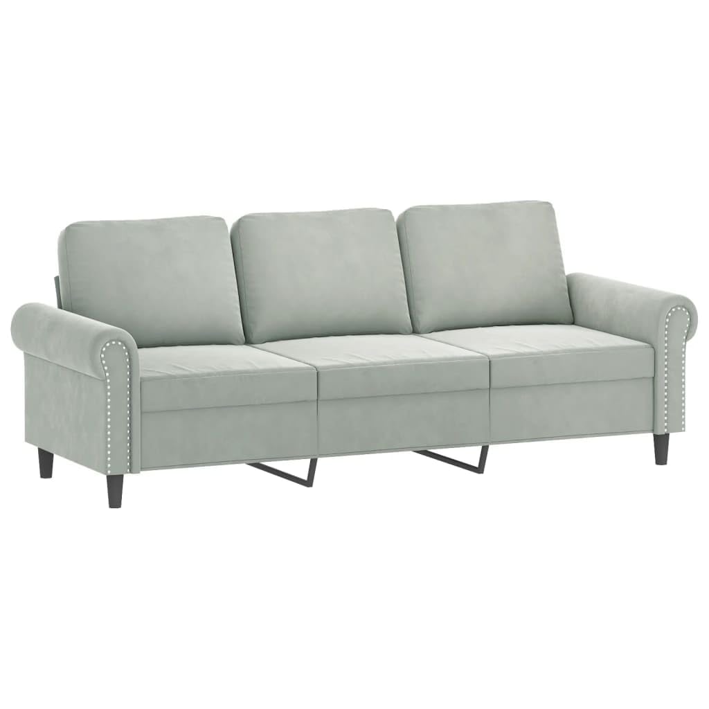 Light Gray Velvet 2 Piece Sofa Set V804012