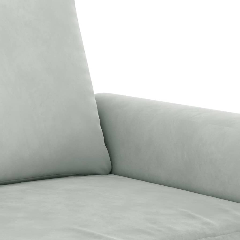 Light Gray Velvet 2 Piece Sofa Set V804012