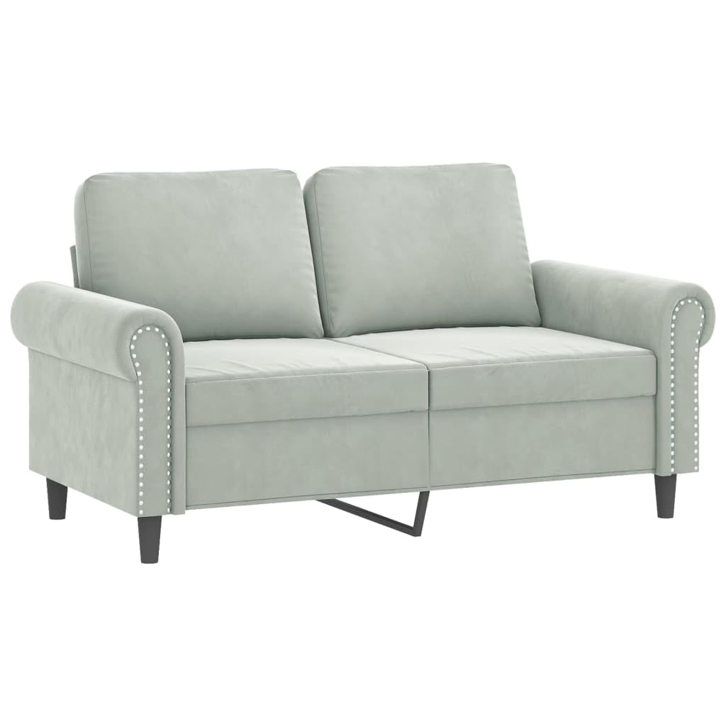 Light Gray Velvet 2 Piece Sofa Set V804012