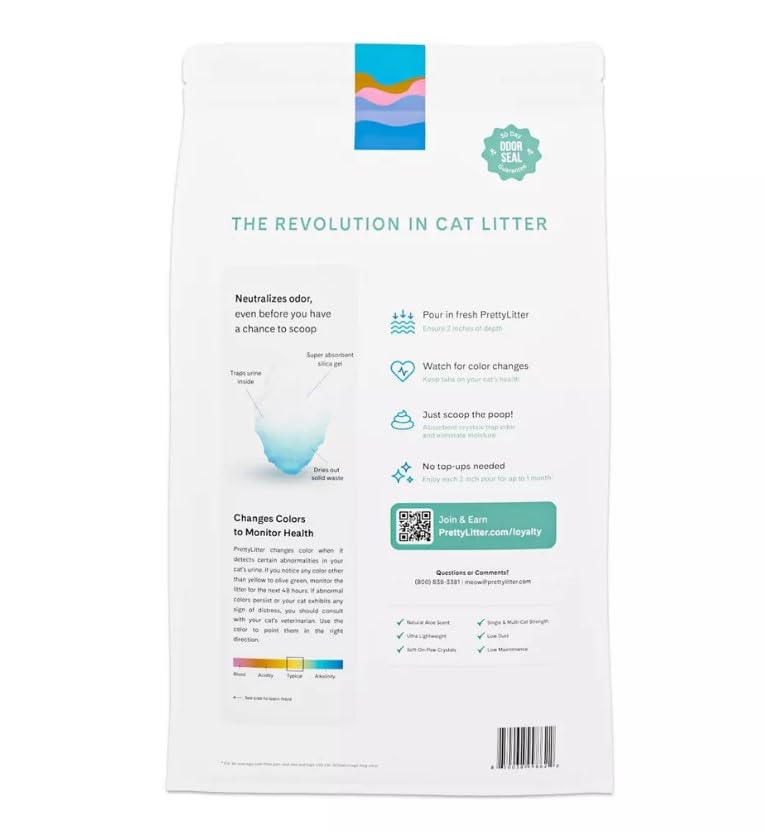 Cat Litter, Calm Aloe Scent with Vitamin E, Non-Clumping Silica Crystals, 8 lbs. T441