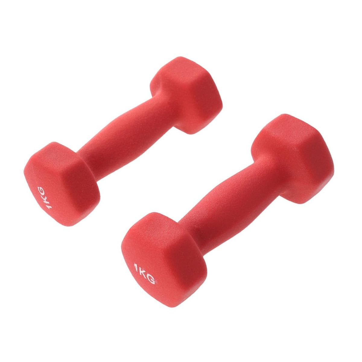 Ergonomic Hexagonal Neoprene Coated Dumbbells Red U909