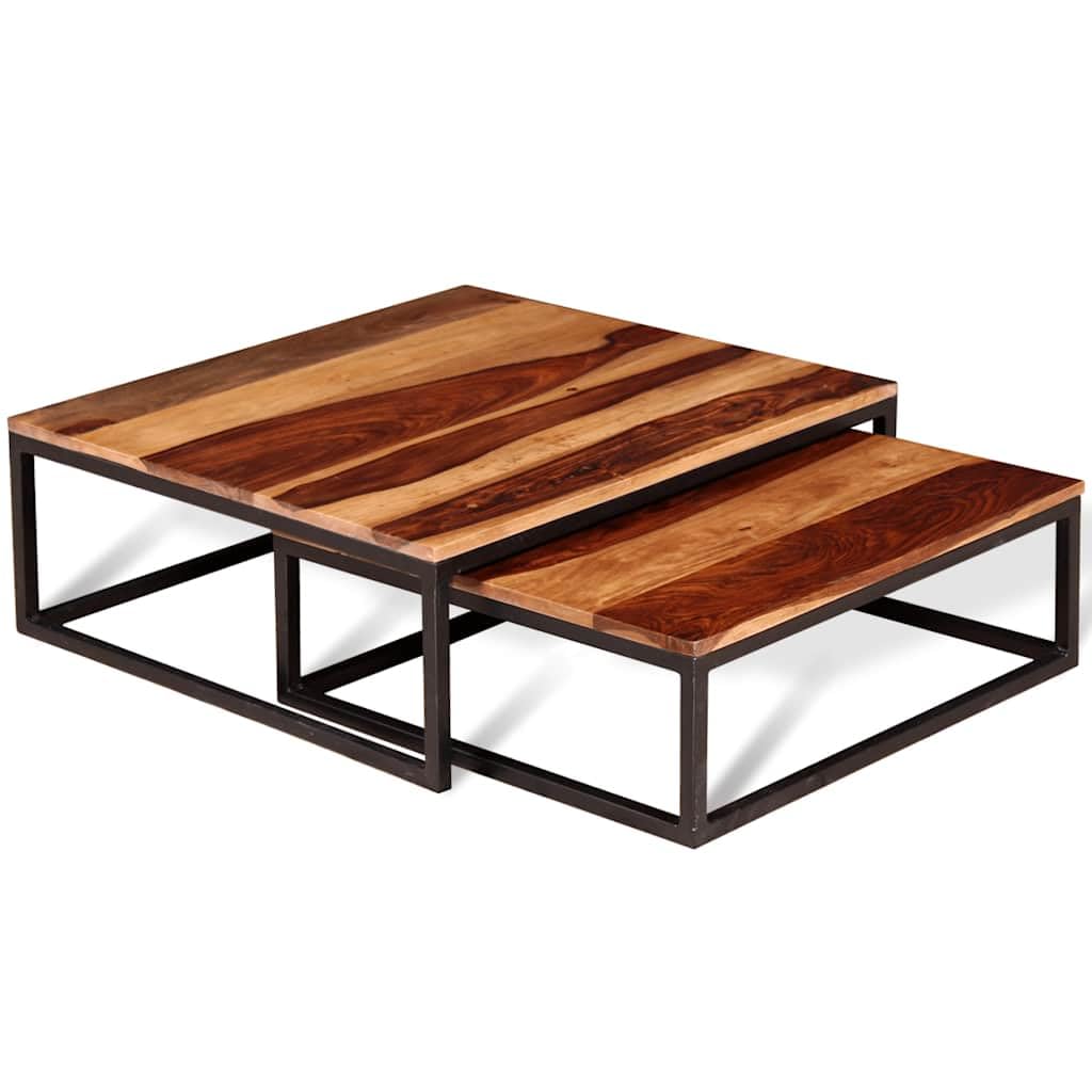 Solid Sheesham Wood Nesting Coffee Table Set R756