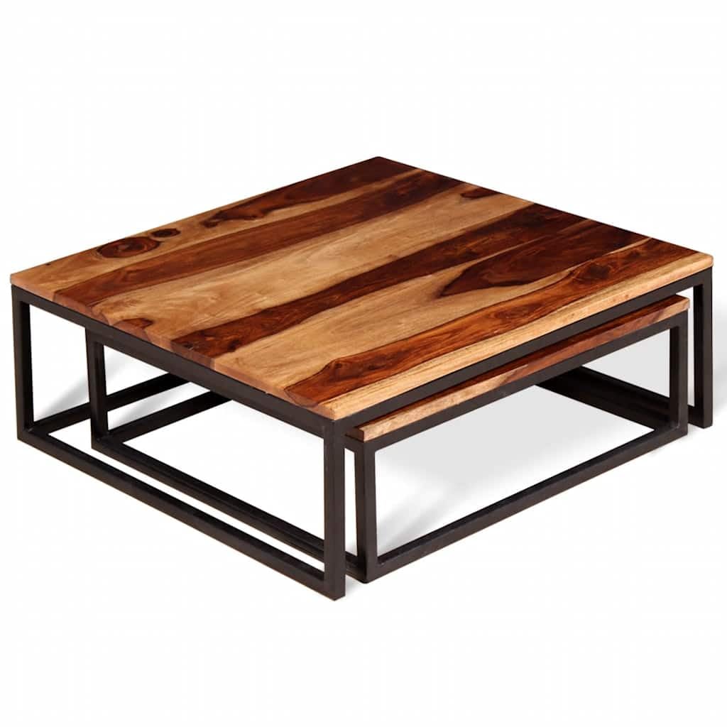 Solid Sheesham Wood Nesting Coffee Table Set R756