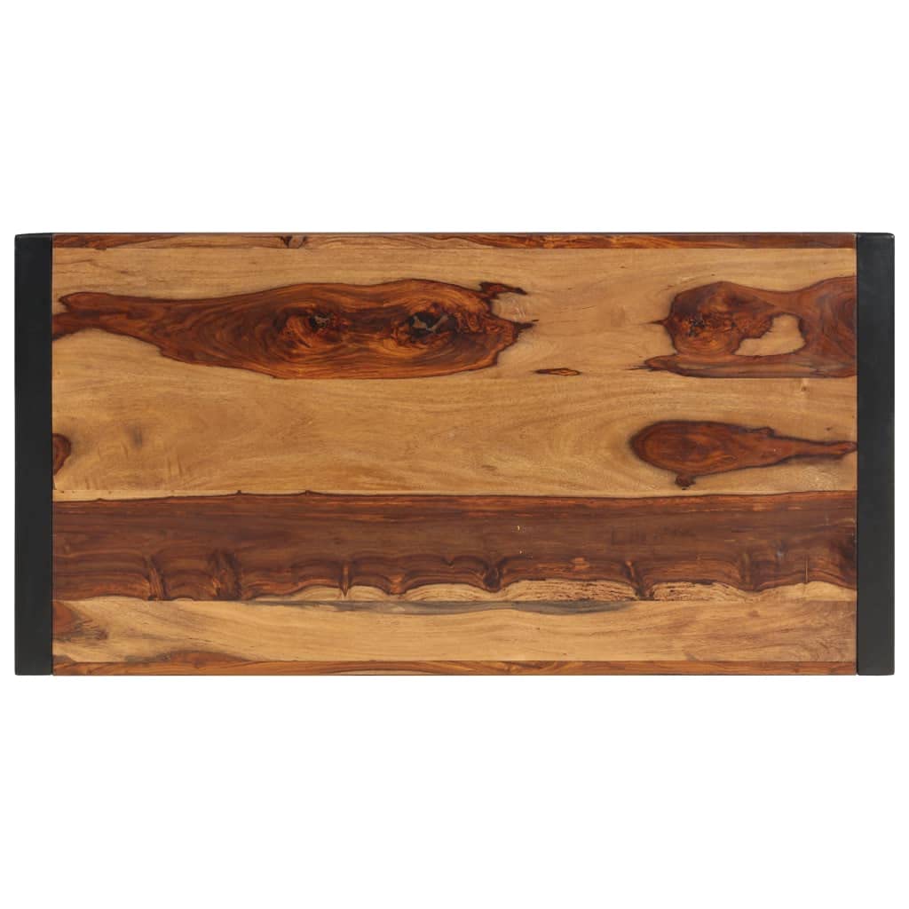 Solid Sheesham Wood Coffee Table with Steel Legs A642314