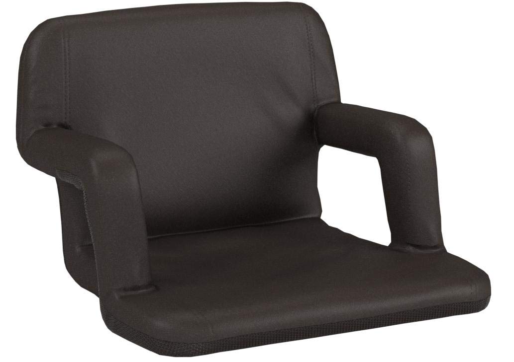 Portable Reclining Folding Stadium Seat with Back Support, Black C670