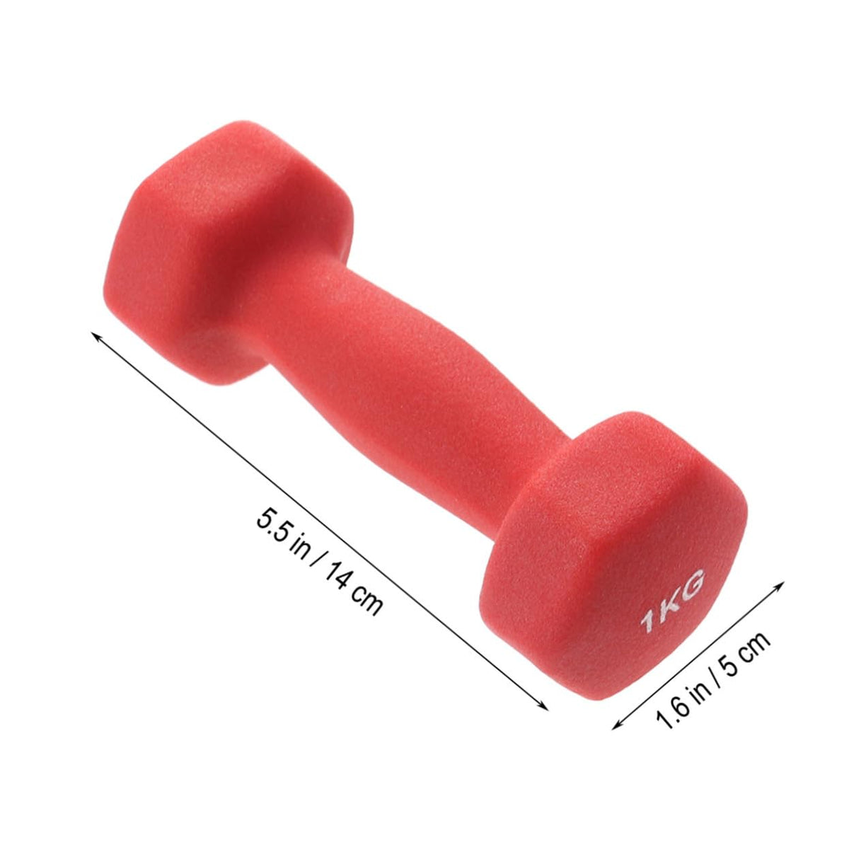 Ergonomic Hexagonal Neoprene Coated Dumbbells Red U909