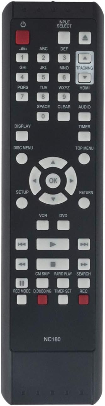 Replacement Remote Control for VCR/DVD Player Combo Recorder D795