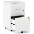 White 3 Drawer File Cabinet with Lock S404