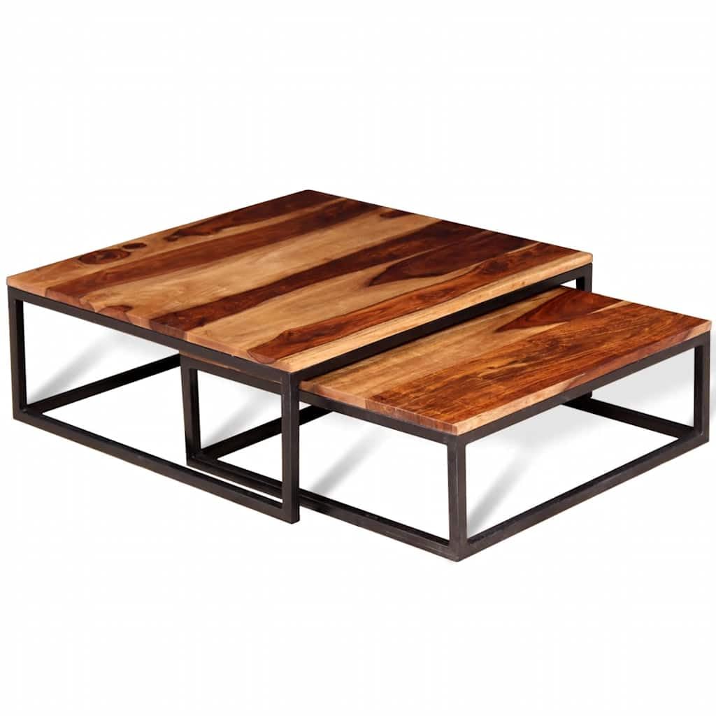 Solid Sheesham Wood Nesting Coffee Table Set R756