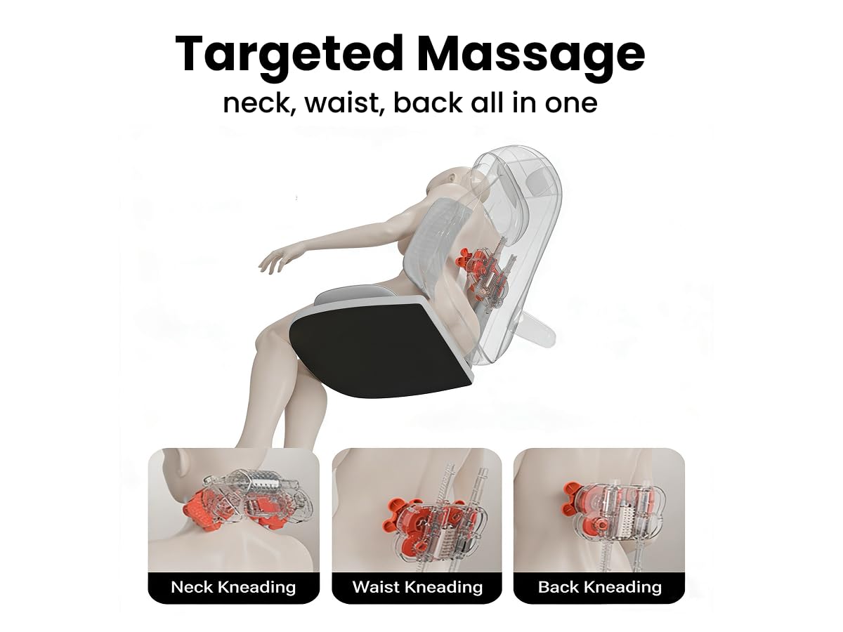 Gray Shiatsu Massage Chair Pad with Heat H696