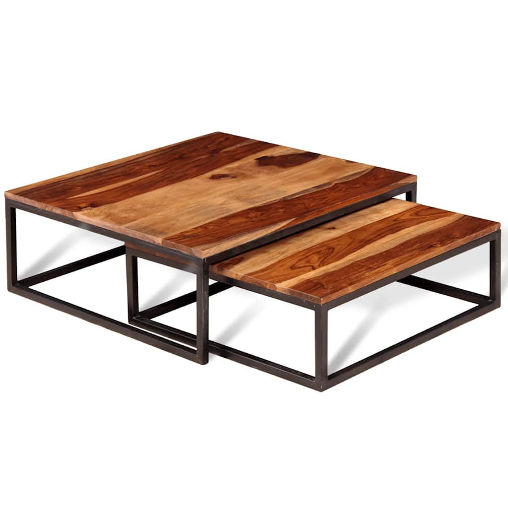 Solid Sheesham Wood Nesting Coffee Table Set R756