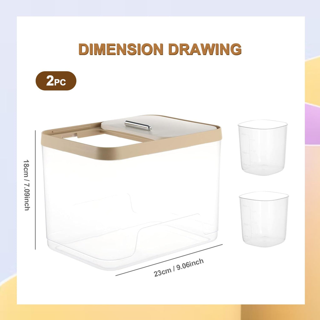 2 Pack 10 lb Clear Airtight Pet Food Storage Container R69604