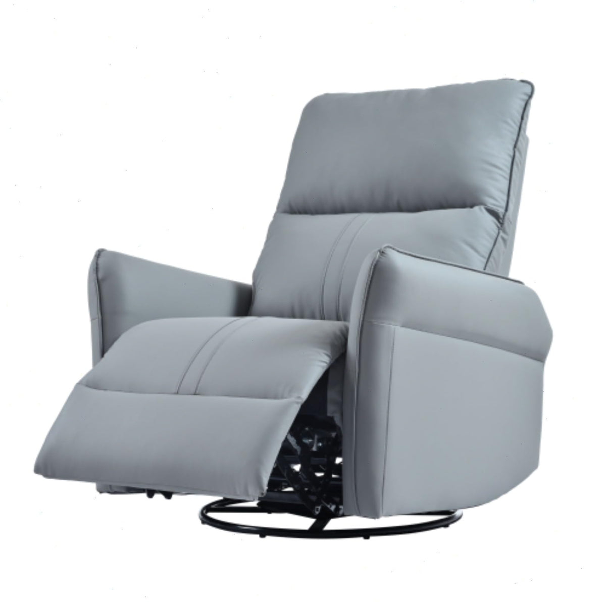 Blue-Gray Snowflake Velvet Swivel Rocker Recliner L435994