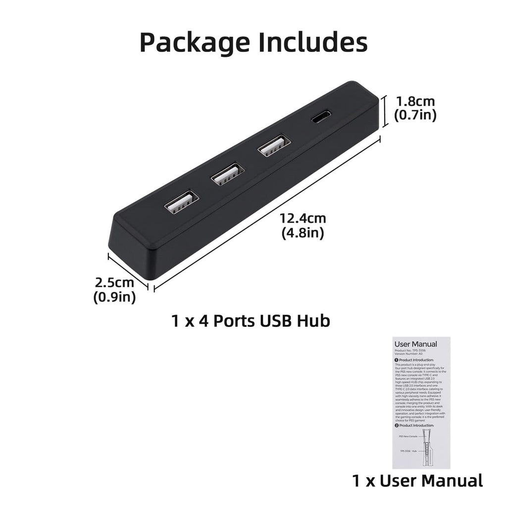 Black 4 Ports USB 2.0 Hub P6117