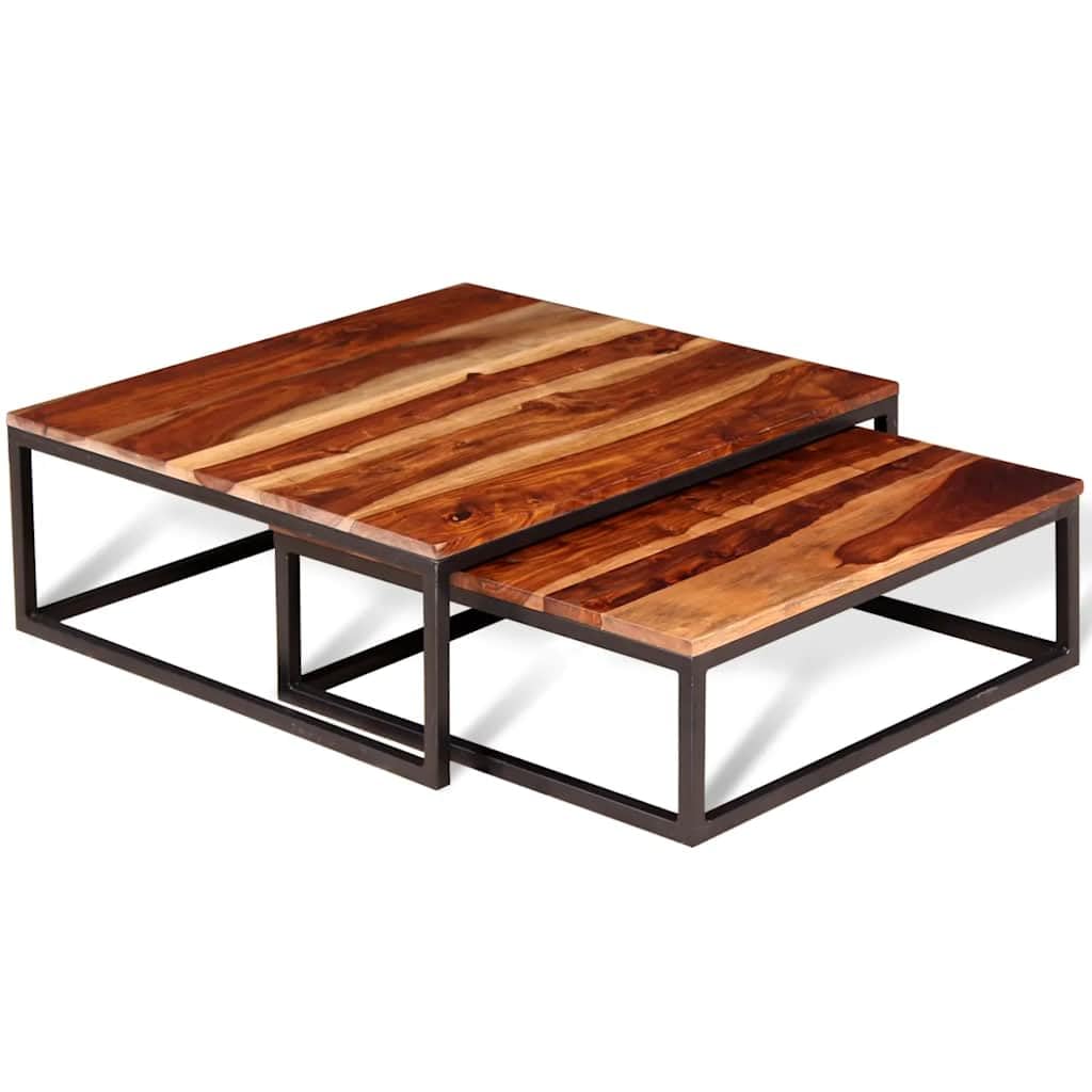 Solid Sheesham Wood Nesting Coffee Table Set R756