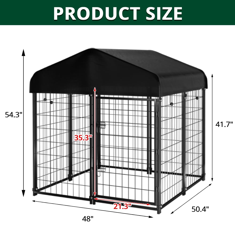 Welded Wire Dog Kennel with Roof K6641