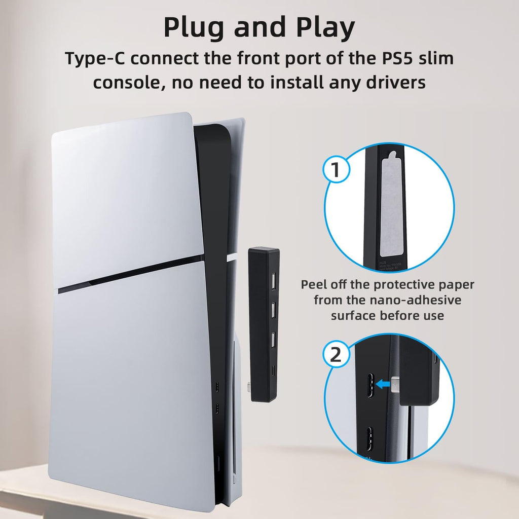 Black 4 Ports USB 2.0 Hub P6117