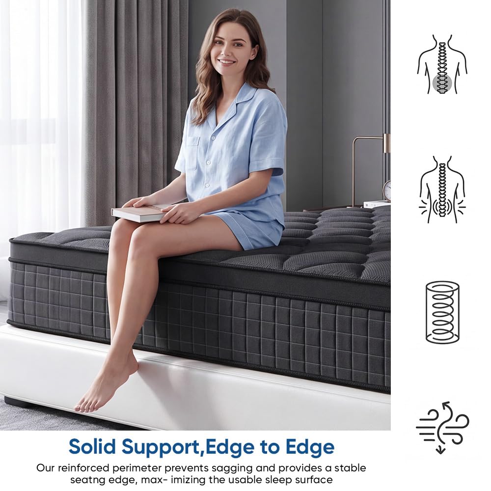 Queen 14 Inch Medium Firm Hybrid Mattress A281567