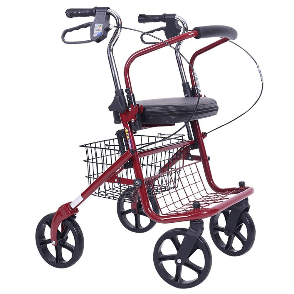 Folding 4 Wheel Rollator Walker with Seat Bag O4894