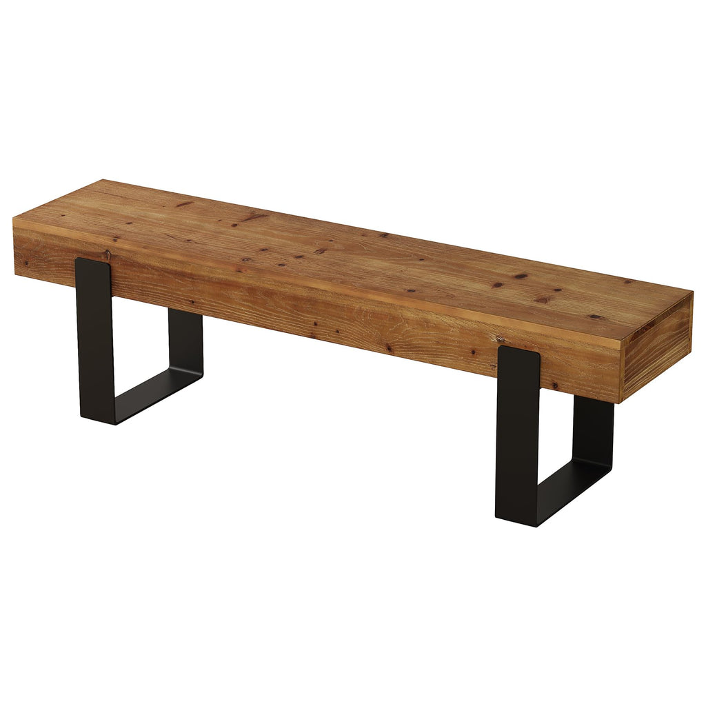 Solid Wooden Entryway Bench with Metal Legs W1649