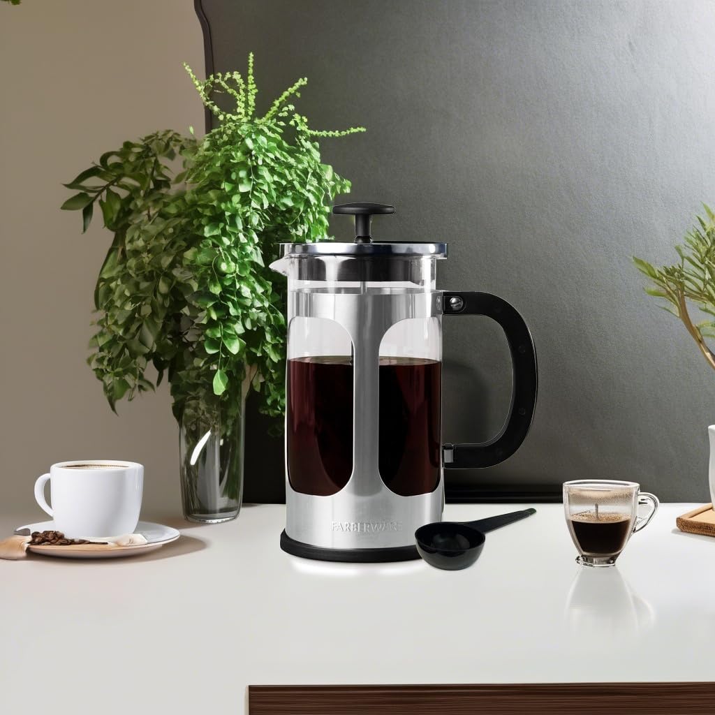 8 Cup Stainless Steel French Press Coffee Maker I557703