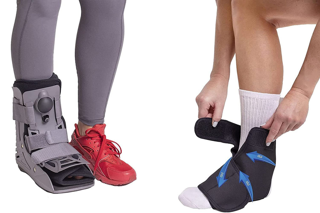 Ultra Light Short Full Shell Walking Boot + Ankle & Foot Reusable Ice Pack D697123