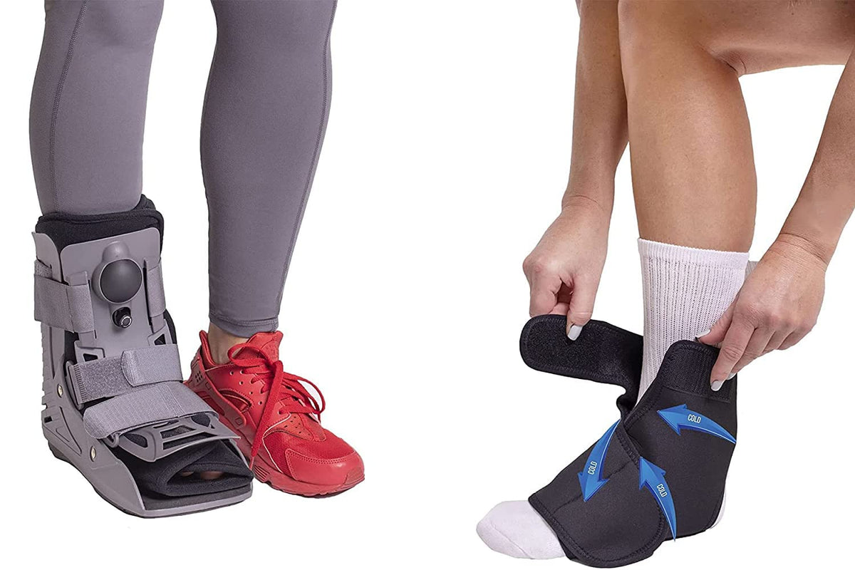 Ultra Light Short Full Shell Walking Boot + Ankle & Foot Reusable Ice Pack D697123