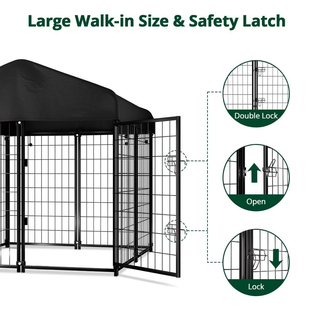 Welded Wire Dog Kennel with Roof K6641