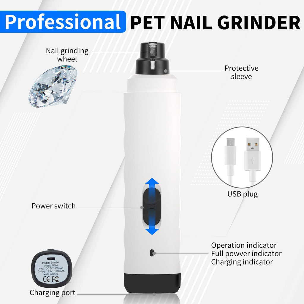 2-Speed Electric Rechargeable Pet Nail Grinder R707