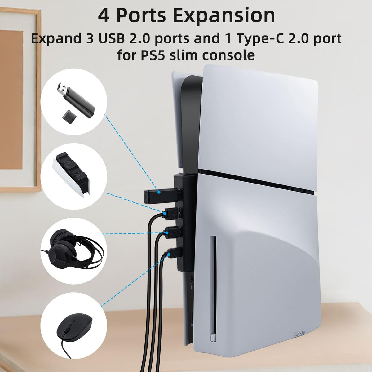 Black 4 Ports USB 2.0 Hub P6117