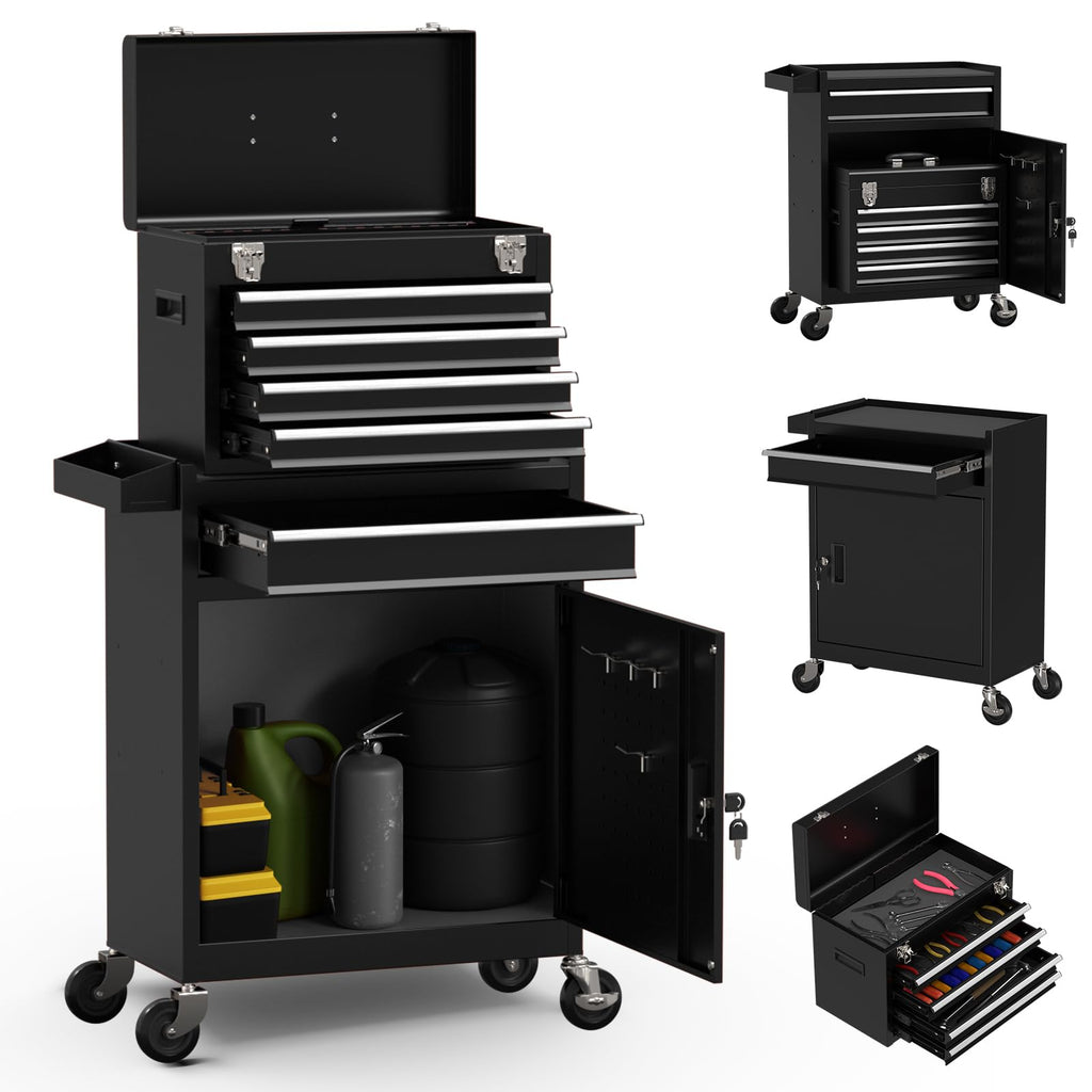 5 Drawer Rolling Tool Chest with Wheels and Lock F228323