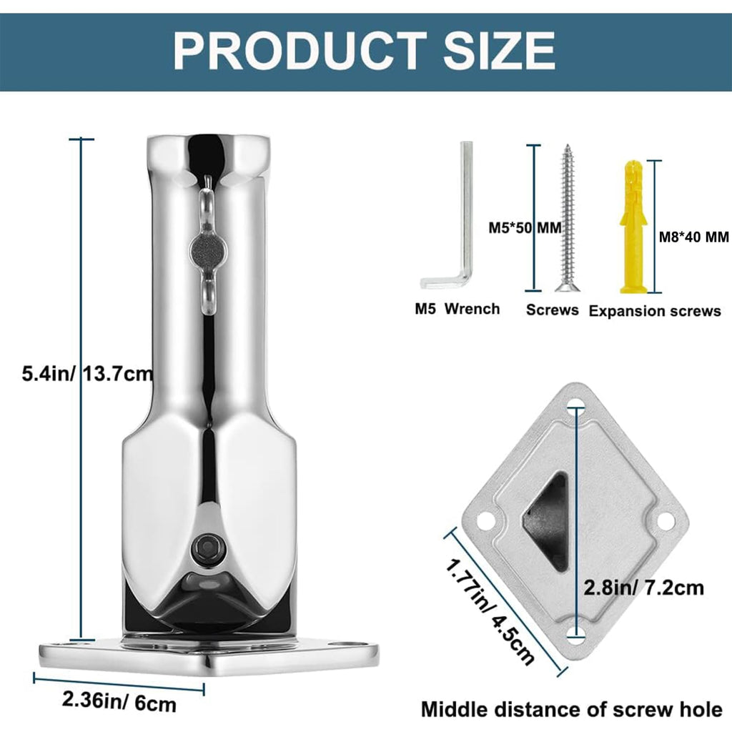 Flag Pole Holder 304 Stainless Steel 180 Degree M42628