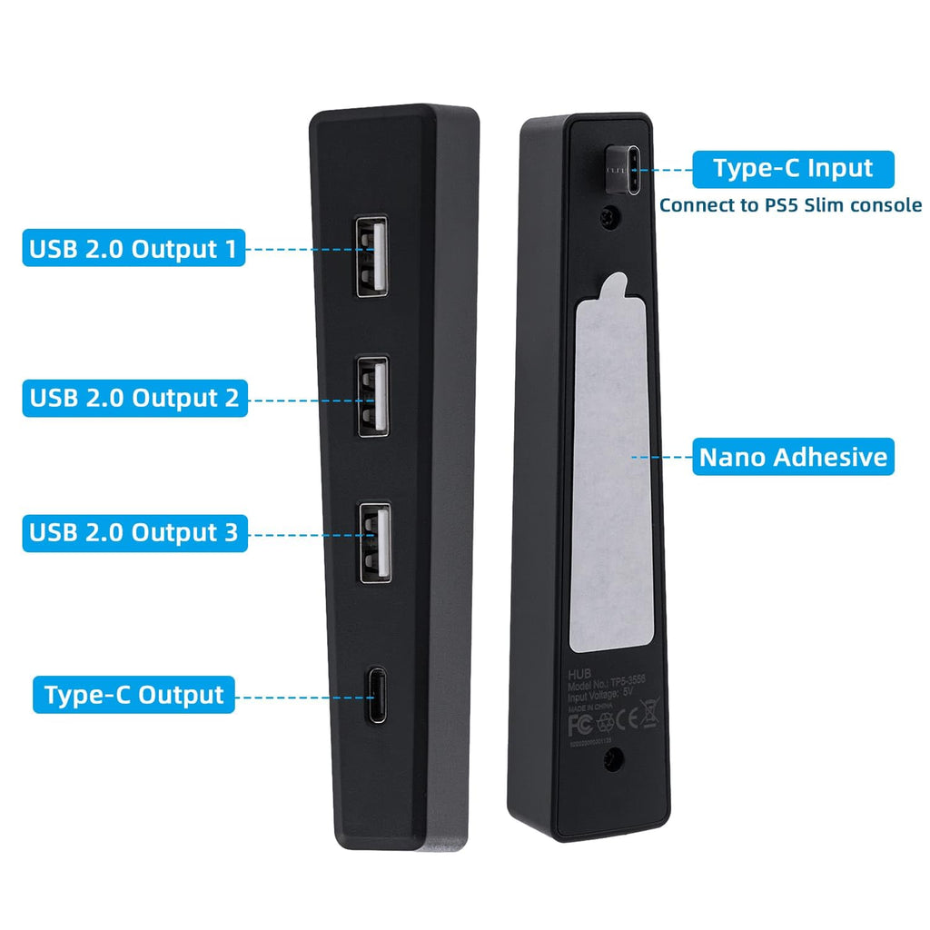 Black 4 Ports USB 2.0 Hub P6117