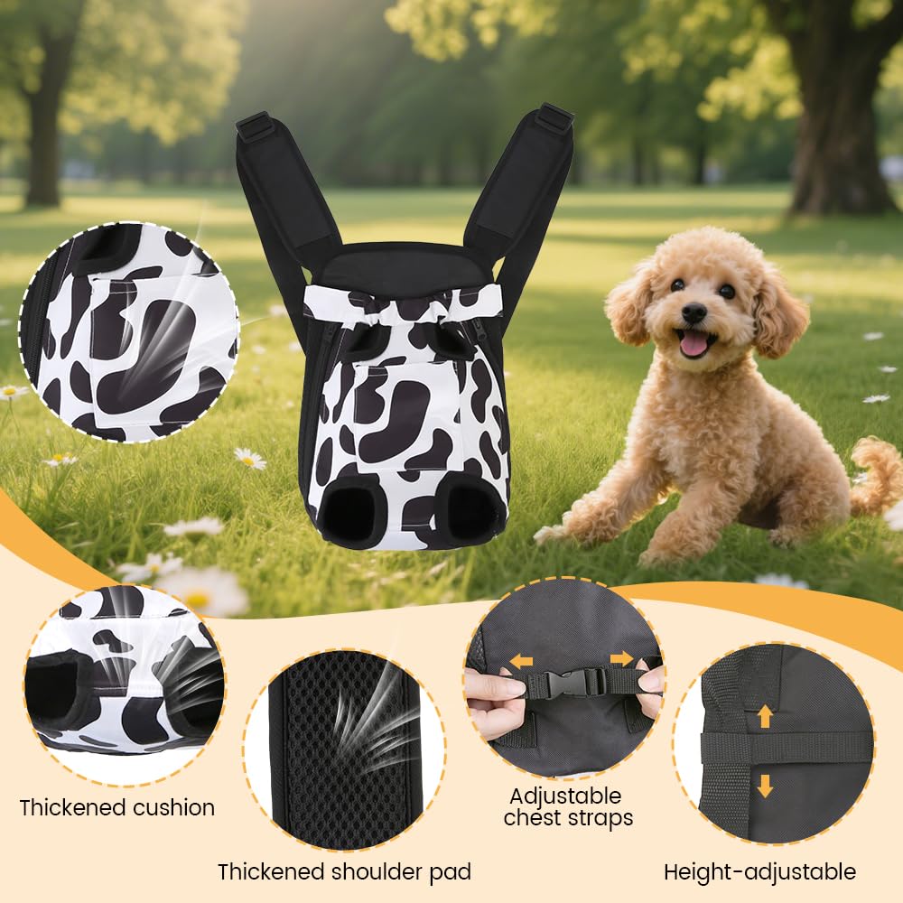 Adjustable Soft Ventilated Pet Carrier Backpack, 2.5-4 lbs, Cow Print V8564