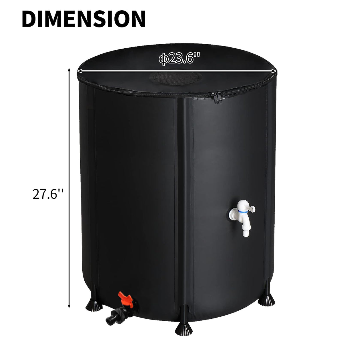 Collapsible 50 Gallon Rain Barrel with Spigot I145087