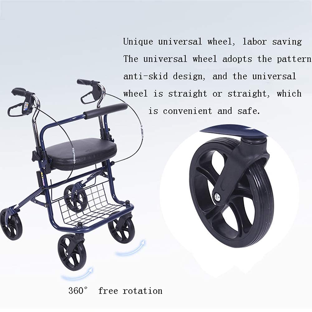 Folding 4 Wheel Rollator Walker with Seat Bag O4894
