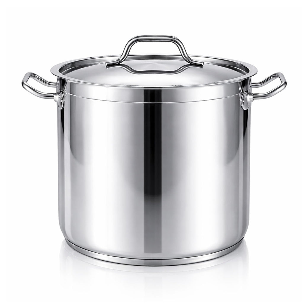 60 Qt Stainless Steel Stockpot with Lid S93857