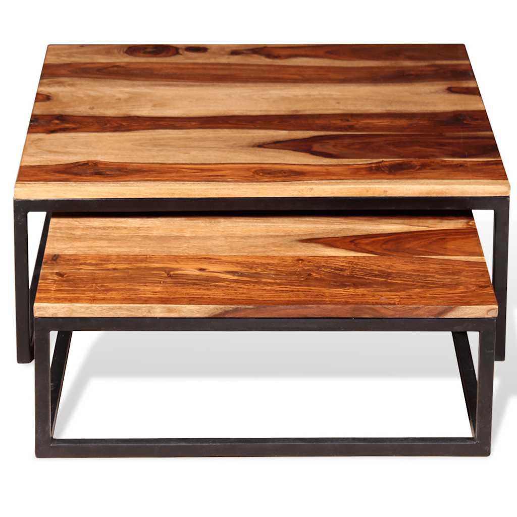 Solid Sheesham Wood Nesting Coffee Table Set R756