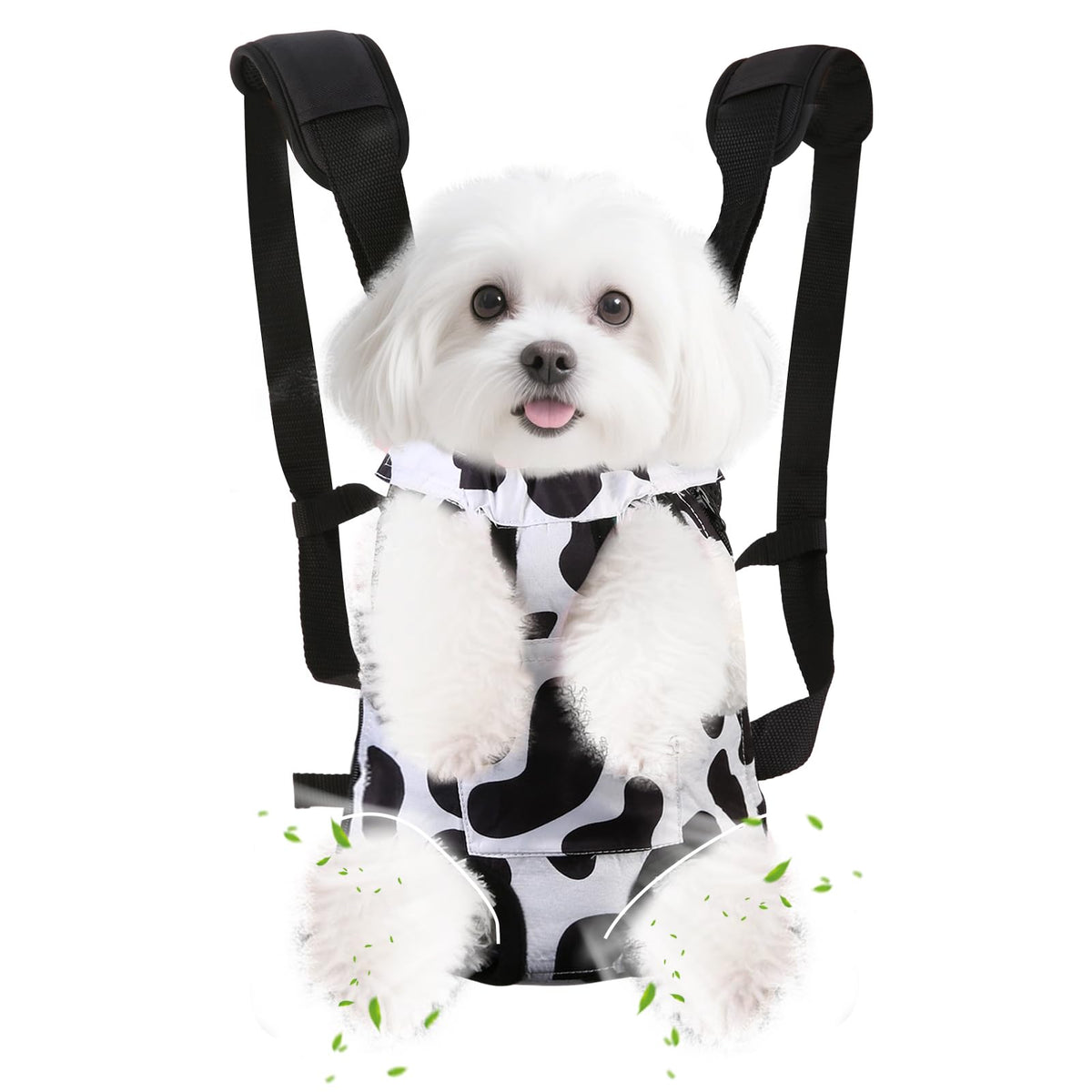 Adjustable Soft Ventilated Pet Carrier Backpack, 2.5-4 lbs, Cow Print V8564