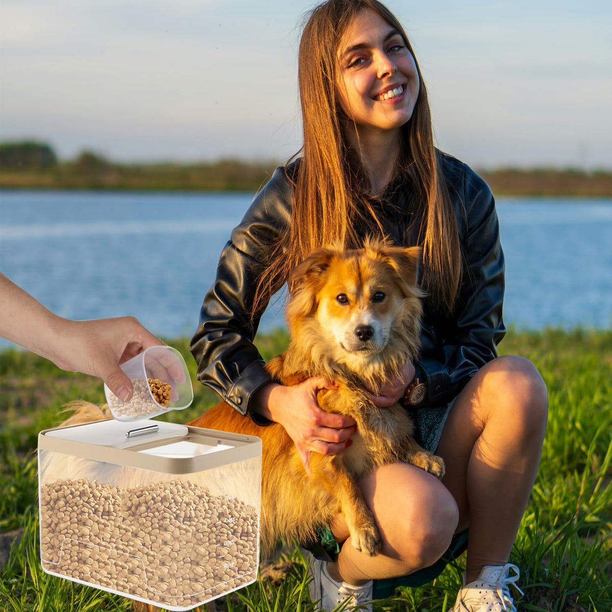 2 Pack 10 lb Clear Airtight Pet Food Storage Container R69604