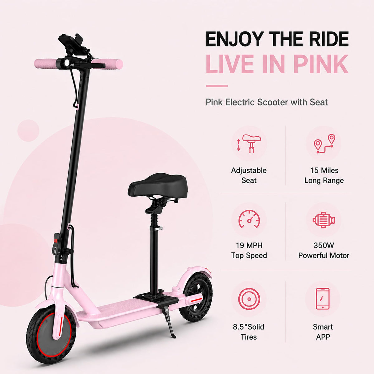 350W/500W Electric Scooter with Seat, Dual Suspension K382