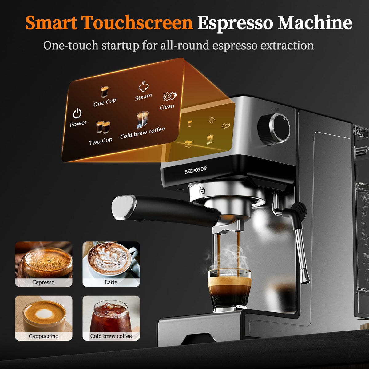 20 Bar Espresso Machine with Milk Frother M478539