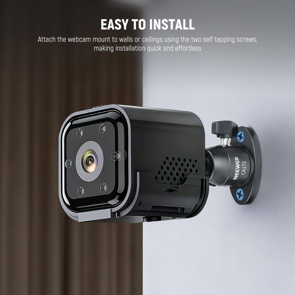 Webcam Wall Ceiling Mount Bracket, Aluminum Alloy Mini Ball Head I8961