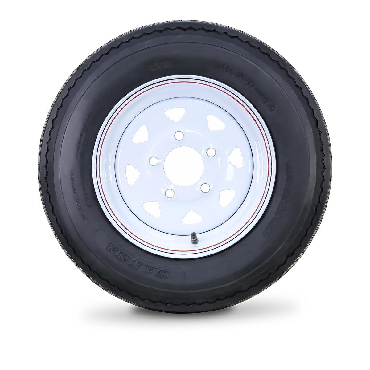 5.30-12 Trailer Tire Wheel 6-Ply White Spoke Rim Q97629