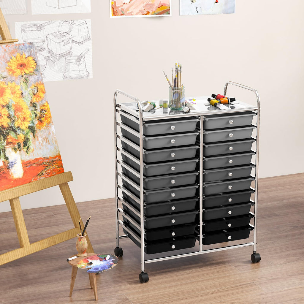 20 Drawer Multicolor Rolling Storage Cart H5123