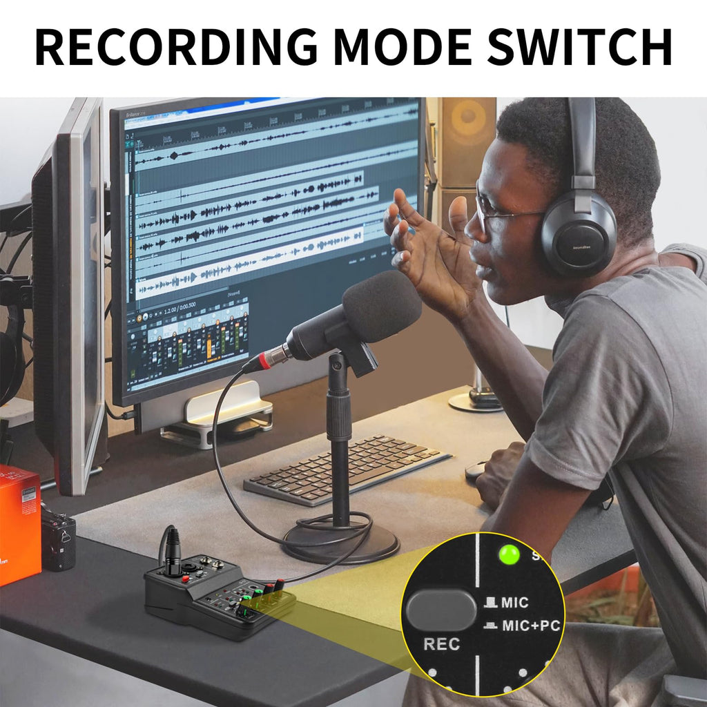 USB Audio Interface with XLR and 3.55m Microphone Jack V666