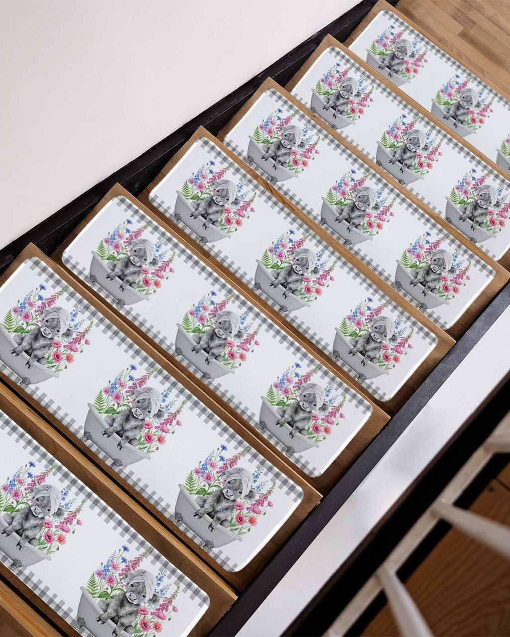 Pink Floral Non Slip Stair Treads 4 Pcs W891215