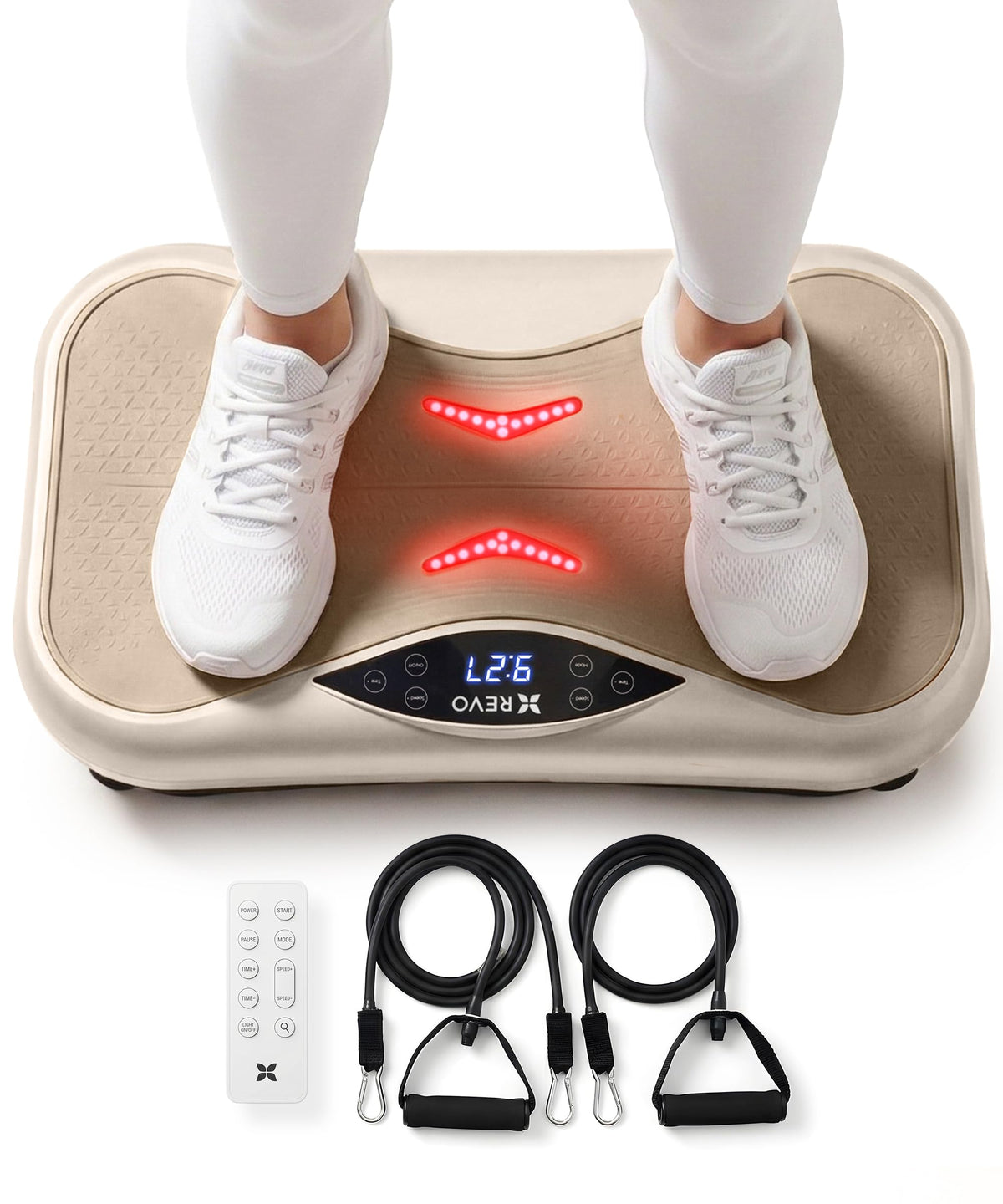 Vibration Plate with Resistance Bands and Remote J755